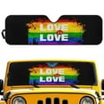 thumbnail image 2 of Uorisanigo Windshield Sun Shade Compatible with Jeep Wrangler JL/JLU 2018-2024 & Jeep Gladiator JT 2020-2024 Pride Rainbow LGBTQ Front Window Sun Shade, Blocks UV Rays Keep Vehicle Cooler, 2 of 7