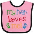 thumbnail image 3 of Inktastic My Nan Loves Me Boys or Girls Baby Bib, 3 of 4