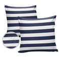 thumbnail image 2 of Navy Blue and White Stripe Outdoor Pillow Covers Waterproof Throw Pillow Cover 18x18in Set of 2,Square Decorative Pillowcases Cushion Case for Patio Sofa Couch,Modern Stripes Pattern, 2 of 7