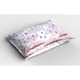 thumbnail image 2 of Ambesonne Purple Pillow Sham 2 Pack, Pink Umbrellas Rain, 26"x20", Lilac Pink, 2 of 3