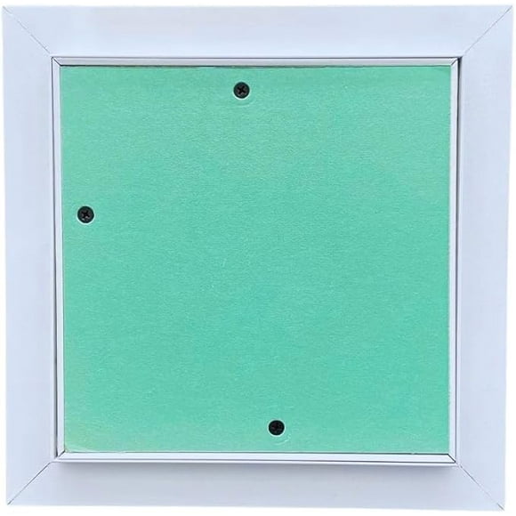Byson Porte d'Accès 10 Pouces x 16 Pouces Panneau d'Accès en Aluminium Panneau de Plâtre - Idéal pour Murs et Plafonds - Porte à Charnière Détachable avec Verrou à Pousser avec Cadre en Aluminium Enduit de Poudre Blanc