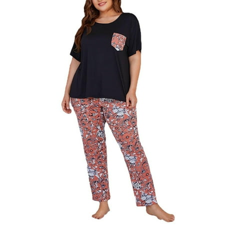 

Juebong Christmas Thanksgiving Women s Suits Deals 2022 Women s Fashion Loose Oversize Casual Wear Short Sleeved Housewear Pajama Suit