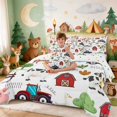 thumbnail image 3 of Erosebridal Farm Animals Full Size Bedding Sets for Boys Girls, White Farm Full Size Bed in a Bag, Polka Dots Reversible 7-Piece, 3 of 6