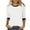 White, variant on TKLPEHG 3/4 Length Sleeve Womens Tops Dressy Casual Shirts Crew Neck Three-quarter Sleeve Tshirt Loose Fitted Classic Solid Color Tshirt Basic Tops Summer Casual Womens Clothes (Black,XXL)