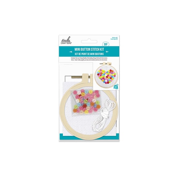Mini Button Cross Stitch Kit: Heart