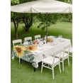 thumbnail image 4 of Outdoor Tablecloth with Umbrella Hole for Patio/Picnic/Party/Camping, Spring Sunflower Waterproof Table Cloth Rectangle Table Cover Washable, Garden Botanical Leaves Butterflies (52"x 70"), 4 of 8