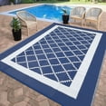 thumbnail image 6 of Studyset 8x10 Outdoor Rug Waterproof Reversible Plastic Straw Mat,Large Modern Patio Area Rug,Modern Diamond Indoor Outdoor Large Area Rug for RV Deck Balcony Backyard,UV Resistant & Easy to Clean, 6 of 14