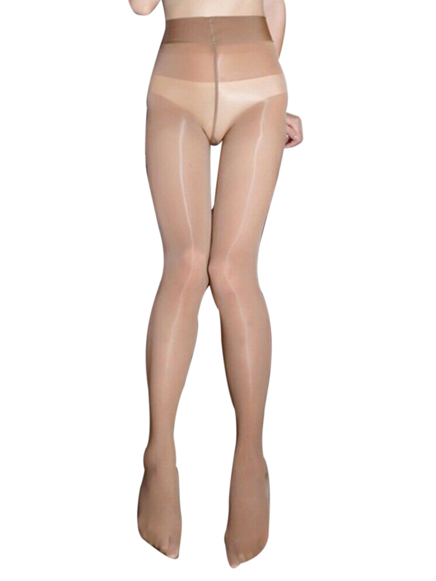 Manzi 2 Pairs Shiny Pantyhose,15D Slimming High Waist Sheer Oil Shimmery  Tights for Women 