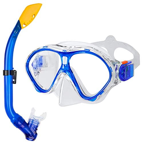 Swimming Diving Mask Snorkel Protective Goggles Tempered Glasses Set For Kid ！ 