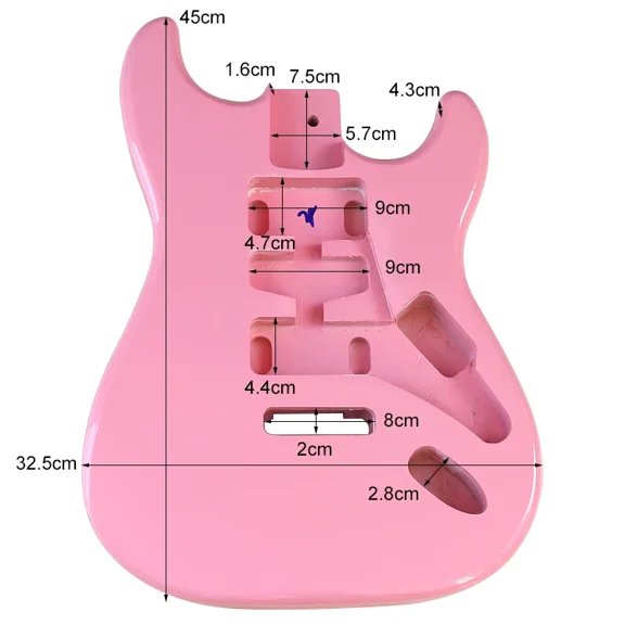 Electric Guitar Body Poplar Wood Electric Guitar Barrel For DIY Electric Guitar(pink)