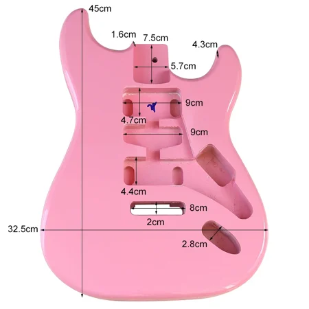 Electric Guitar Body Poplar Wood Electric Guitar Barrel For DIY Electric Guitar(pink)