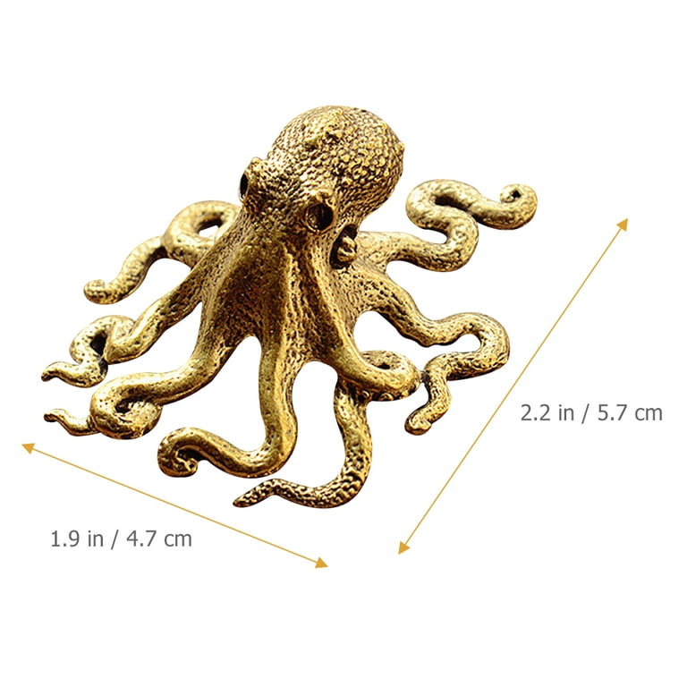Mini Octopus Adornment Brass Octopus Model Octopus Figurine Desktop Decor 