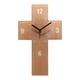 thumbnail image 4 of Reloj de pared, reloj silencioso, reloj decorativo moderno con forma de cruz pequeña, decoración del hogar, marrón claro, 4 of 9