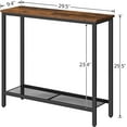 thumbnail image 6 of 29.5" Narrow Console Table, Small Entryway Table with Shelf, 2 Tier Thin Sofa Table, Behind Couch Table, Side Table, for Hallway, Living Room, Bedroom, Rustic Brown and Black, 6 of 16