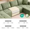 thumbnail image 6 of COOLHUT 136.2" U Shaped Sofa Couch, 4-Seater Sectional Plush Fabric Sofa with 4 Waist Pillows, Deep Seat Large Couch with Double Chaise Lounge No Assembly for Living Room, Apple Green, 6 of 12