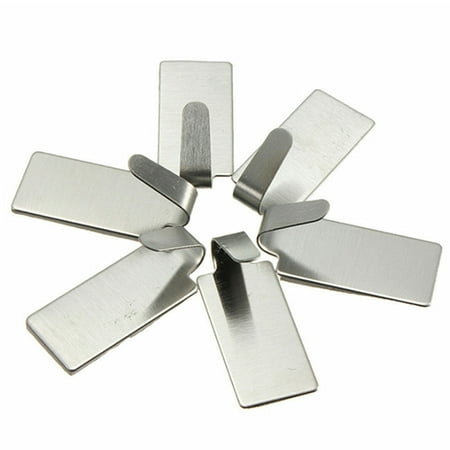

6Pcs Self Adhesive Kitchen Bathroom Wall Door Stainless Steel Sticky Hook Hanger