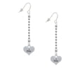 thumbnail image 2 of Delight Jewelry Silvertone I Base Heart - Silver-tone Long Sparkle Dangle French Earrings, 2 of 4