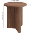 thumbnail image 3 of Henn&Hart 20" Wide Round Side Table in Satin Walnut, for Home, Living Room, Bedroom, Entertainment or Office, 3 of 7