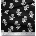 thumbnail image 3 of Soimoi Poly Georgette Fabric Leaves & Floral Block Print Fabric by Yard 52 Inch Wide, 3 of 3