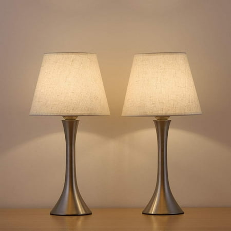 silver lamp reading minimalist desk metal haitral ht bedrooms office living bedside shade fabric frame walmart