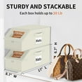 thumbnail image 5 of Aokeyee Hat Boxs for Baseball Caps - 2PCS Hat Organizer for Closet Stackable Storage with Clear Window Lid, Breathable Fabric (Beige), 5 of 6