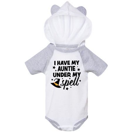 

Inktastic I Have My Auntie Under My Spell with Cute Witch Hat Gift Baby Boy or Baby Girl Bodysuit