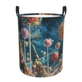 thumbnail image 1 of Balery Starry Sky Planet Lollipop Cesta de ropa redonda con asas, impermeable, independiente, para ropa, juguetes, dormitorio y familia-Small, 1 of 6