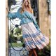 thumbnail image 4 of Falda midi TEELYNN para mujer, ropa de playa, falda de verano, cintura con cordón, falda de corte A para mujer, faldas largas bohemias con estampado floral gitano Falda, 4 of 5