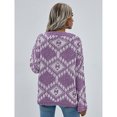 thumbnail image 1 of Loose Knit Pullover, Thick Women Loose Sweater Comfortable Baggy Long Sleeves Color Contrast Pattern Acrylic Polyester For Home ANGGREK Otros, 1 of 6