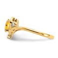 thumbnail image 4 of 14k Yellow Gold Solid Diamond & Citrine Band Ring, 4 of 7