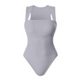 thumbnail image 4 of Body sin mangas sexy de mujer con cuello cuadrado y tirantes acanalados - 90 % nailon, 10 % elastano - Botones a presión en la parte inferior, S-XXL, 4 of 4