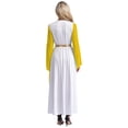 thumbnail image 2 of iiniim Womens Halloween Roman V Neck Queen Princess Ancient Toga Gown Fancy Dress Yellow XL, 2 of 7