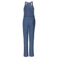thumbnail image 6 of Mchoice Women's Casual Cotton Linen Adjustable Strap Drawstring Overalls Jumpsuits One-Piece Jumpsuits Overalls Denim Jeans Bib Trousers Dungarees, 6 of 7