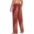 thumbnail image 6 of Men's Pajama Pants with Pockets Sleepwear Lounge Pants Stretch Casual Christmas Tree on Red, 6 of 7