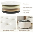 thumbnail image 6 of 30 Inch Round Storage Ottoman,Modern Tufted Ottomans,Circular Coffee Table with Removable Top,Upholstered Large Ottoman with Storage Footrest Stool for Bedroom Living Room (Beige), 6 of 9