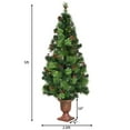 thumbnail image 2 of Resenkos 5-Ft Pre-Lit Artificial Christmas Tree with Red Berries Decor - Green, 2 of 4