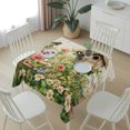 thumbnail image 6 of Spring Daisy Birds Table Cloth Waterproof Tablecloths, Vintage Farmhouse Garden Flowers Tablecloth Dining Table Cover for Kitchen Party Tabletop Outdoor, Square Tablecloth 60x60 Inch, 6 of 9