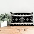 thumbnail image 3 of Christmas Pillow Cover 12x20 inch Black Snowflakes Holiday Decorations Farmhouse Throw Pillow Rustic Cushion Cover for Bed Chair Sofa Couch, 3 of 6