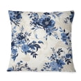 thumbnail image 3 of Designart "Silhouetted Cameo II in Cobalt Blue" Floral Printed Throw Pillow, 3 of 5