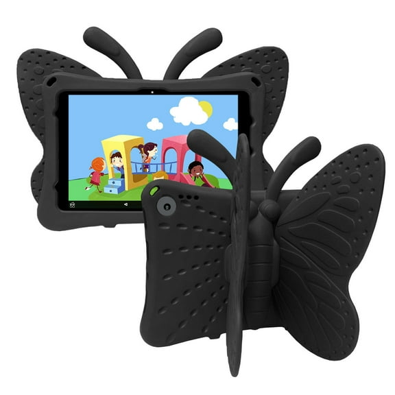 Dteck Case for Fire HD 10 Tablet 11th Gen 2021,Cute Butterfly Case with Stand for Kids Light Weight EVA Rugged Shockproof Heavy Duty Kids Friendly Cover for Fire HD10 Plus 2021,,Black