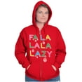thumbnail image 4 of Funny Christmas Fa La La La Lazy Zip Up Hoodie Men's Women's Brisco Brands S, 4 of 6