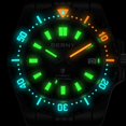 thumbnail image 4 of Reloj de buceo para hombre Cristal de zafiro recubierto con AR Bisel giratorio Reloj automático con corona atornillada Reloj de pulsera de acero inoxidable resistente al agua 20ATM Blanco súper brillante Todo negro, 4 of 5