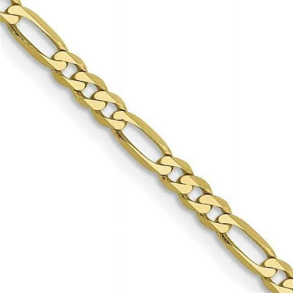 Primal Gold 10 Karat Yellow Gold 2.75mm Flat Figaro Chain