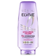 L'Oreal Paris Elvive Hyaluron Plump 72H Hydrating Shampoo, Conditioner, Moisture Plump Serum Set, 13.5 fl oz