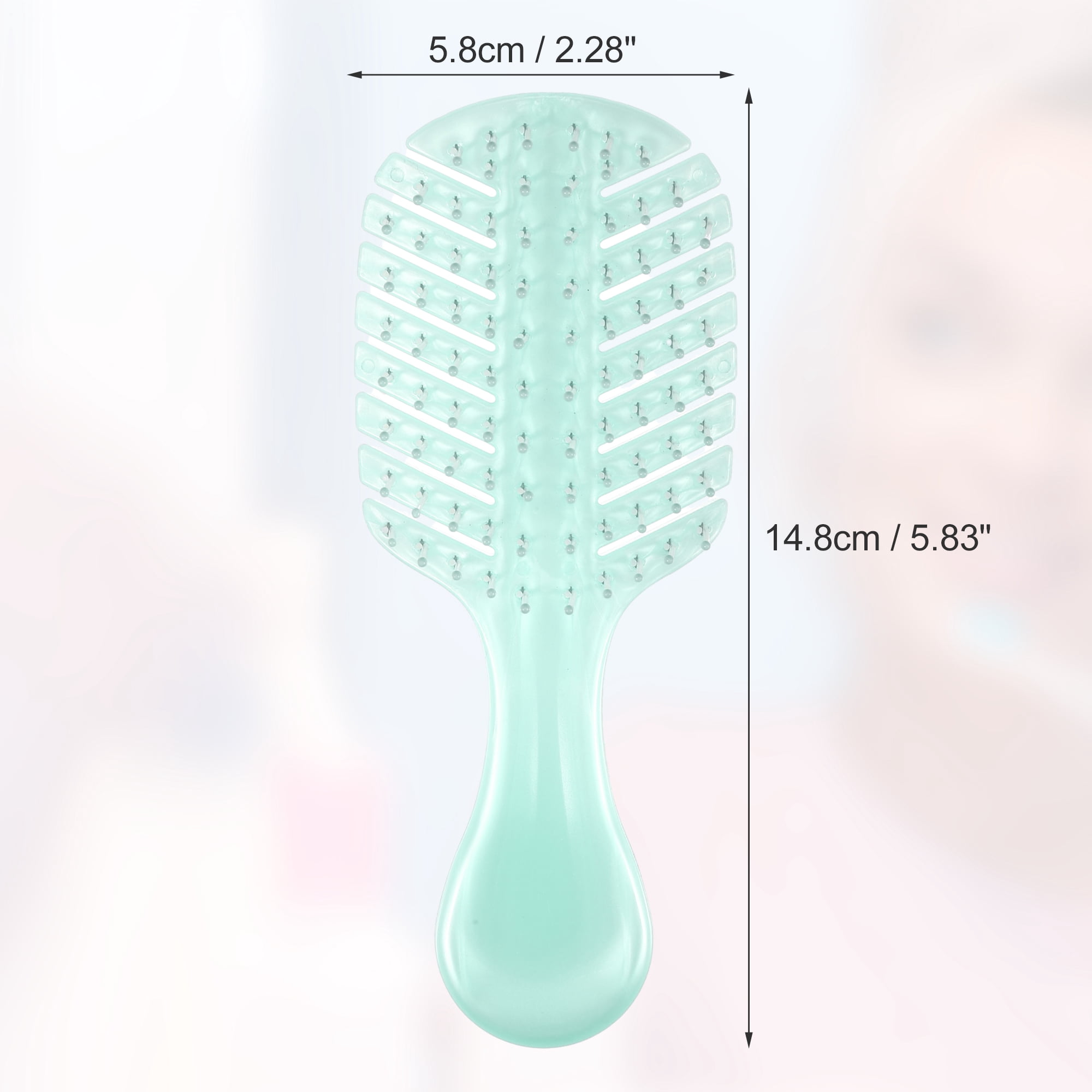 Unique Bargains 1 Pc Women Leaf Style Hollow Comb Hair Brush Green