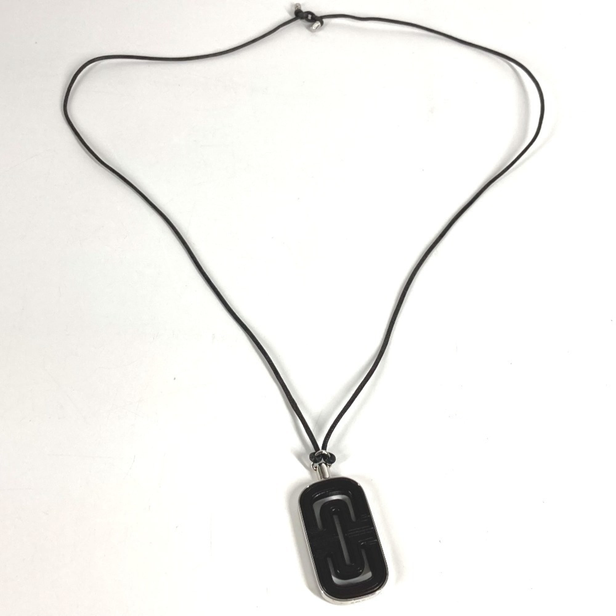 Pre-Owned BVLGARI Bvlgari Choker Logo Parentesi Leather Cord Necklace for Men and... (Good)
