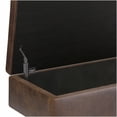 thumbnail image 3 of Small Rectangular Storage Ottoman Bench, Dark Brown Faux Leather Foot Rest Stool with Lift Top and Hidden Compartment for Living Room, 3 of 7