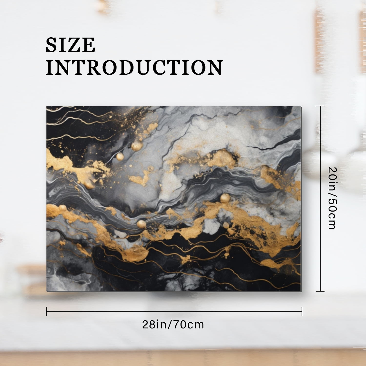 Square Cooktop Covers for Electric Glass Top, Black and Gold Marble Print Foldable Glass Top Stove Cover Protector, Foldable Decoration Mat for Kitchen RV (28×20 Inch)