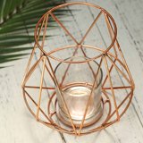 Efavormart 2 Pack | 7" Geometric Metal Wired Candle Holders With Glass ...