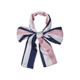 thumbnail image 1 of INSPIRAR CHIC Bufanda Larga Fina de Cadena con Estampado de Lunares y Rayas para Mujeres, Diadema, Color Azul Marino y Rosa, 147*13cm/57.87*5.12"(L*W), 1 of 5